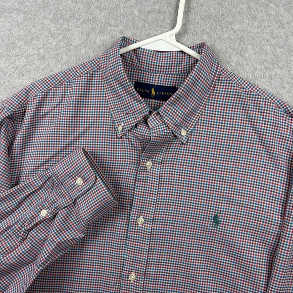 Polo Ralph Lauren Other - Ralph Lauren Shirt Mens Large Blue Red Tattersall Check Ivy Trad Button Down